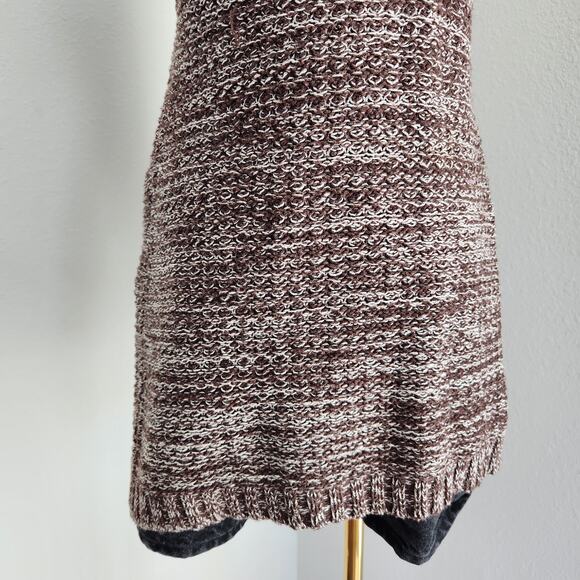 Y2K Mudd Knit Cap Sleeve Brown Longline Open Cardigan with Stud Pocket S - Picture 11 of 12